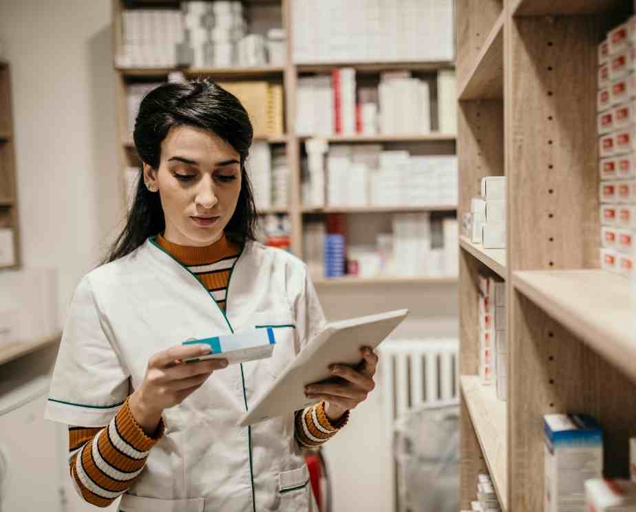 Pharmacy technician finding a medication